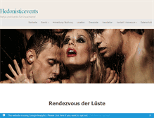 Tablet Screenshot of hedonisticevents.com